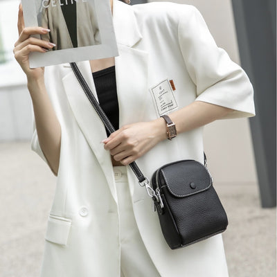 Women's crossbody phone bag - 2024 new style, chic and trendy small bag, fashionable, minimalist, casual, versatile, genuine leather cowhide shoulder bag