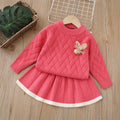 Dropshipping  autumn new girls' sweater two-piece set casual cartoon sweater dress set