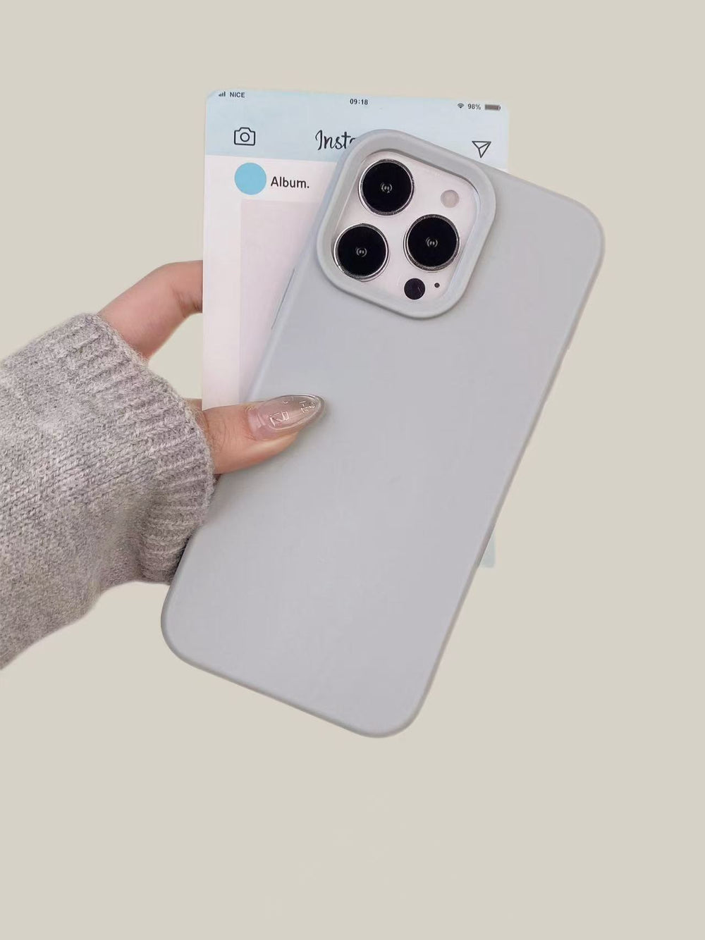 Skin-feeling solid color glutinous rice shell suitable for apple 18promax anti-fall mobile phone case iphone17 all-inclusive protective cover 15