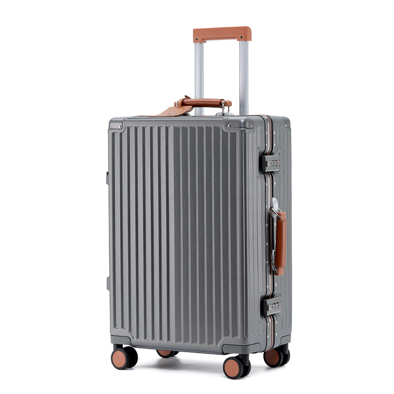 Aluminum frame suitcase 20-inch boarding case 24-inch anti-drop trolley case 26-inch suitcase leather bag password box