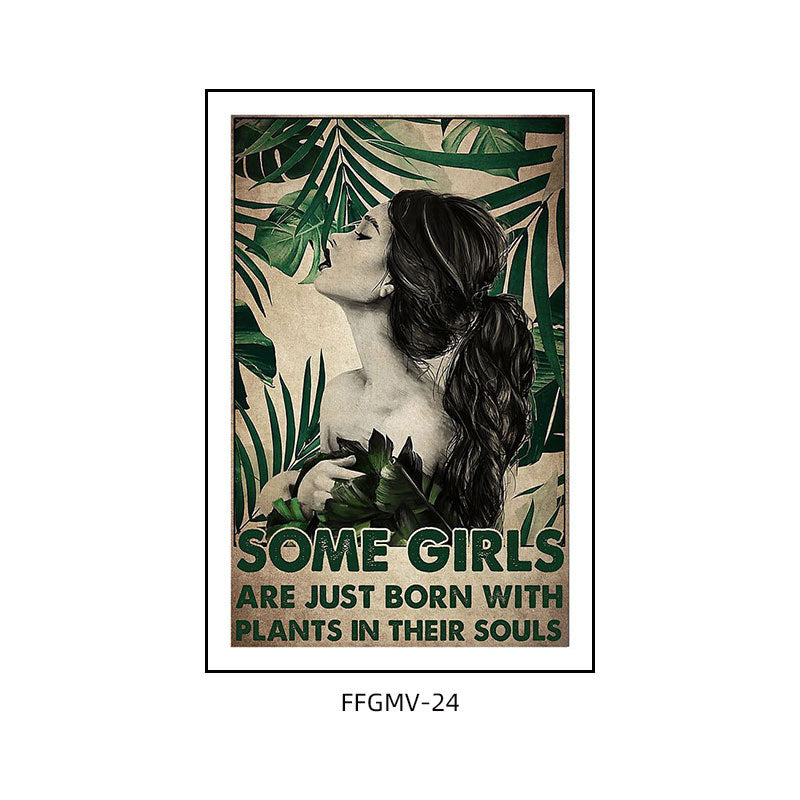 Bar decoration painting retro music dining bar restaurant KTV box hanging painting cafe clear bar abstract beautiful woman mural