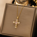 Titanium steel necklace women's cross-border hot cross pendant classy light luxury fashion simple clavicle chain jewelry wholesale