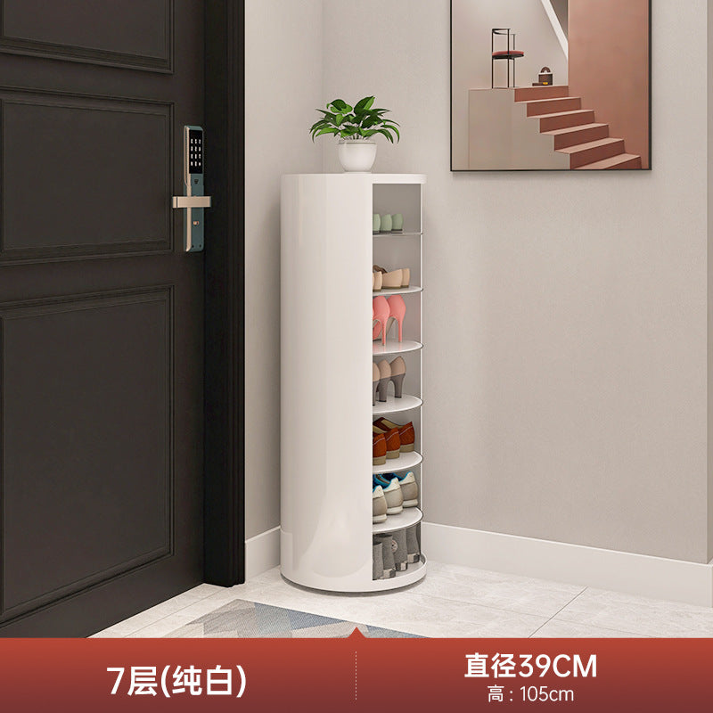 Rotating shoe cabinet household door 2025 new entry entrance entrance steel round multi-layer disinfection shoe rack