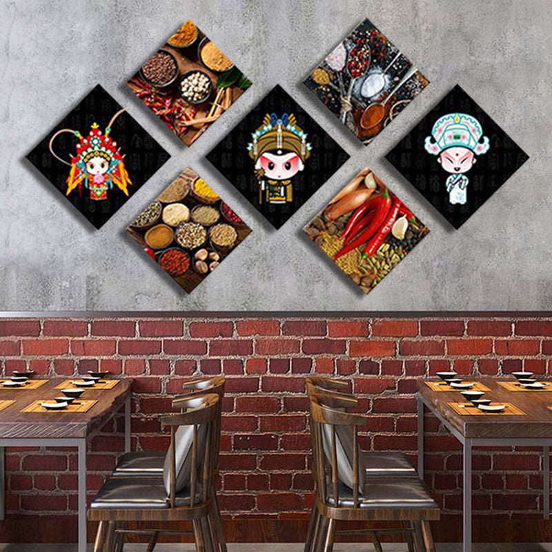 Hotel wall decoration paintings Peking Opera character murals Restaurant noodle shop wall creative catering Hot pot shop box hanging paintings