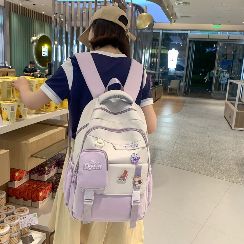 School bag, backpack, boys, junior high school students, large capacity, light travel, female college students 2024 new fashion backpack