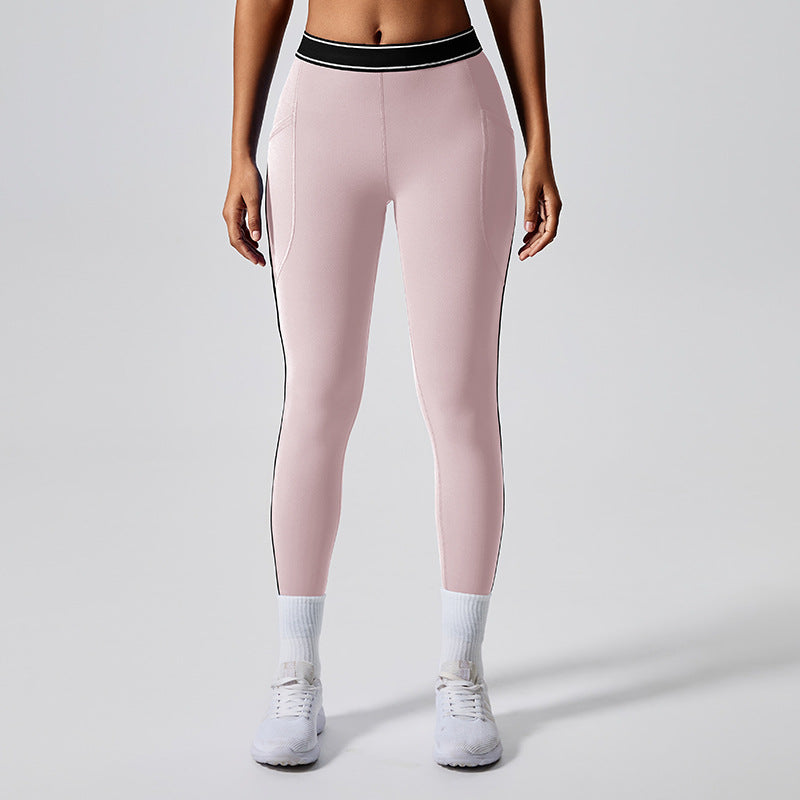 summerhigh waist yoga pants for women anti-curling elastic sports leggings outdoor sports fitness nine-point pants
