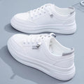 Simple and versatile white sneakers for women, new for summer 2025. white athletic casual sneakers, perfect for spring and autumn