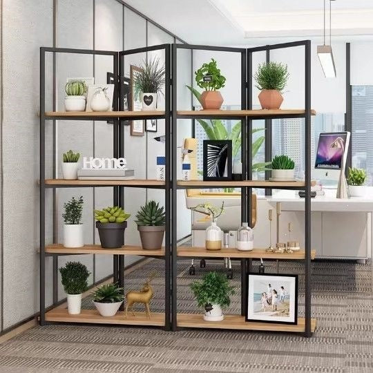 Screen bookshelf office flower rack storage rack iron art partition industrial living room casual display rack display rack shelf