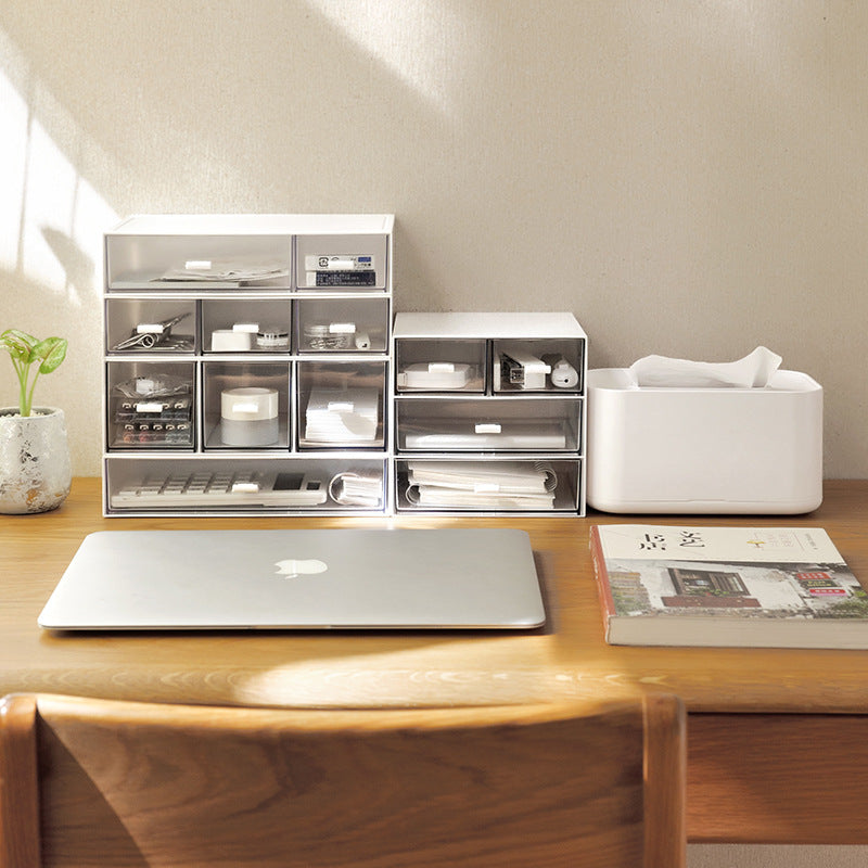 Desktop Storage Box Drawer Office Dormitory Stationery Cosmetics Multi-layer Function Organizing Storage Box