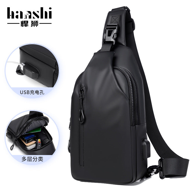Fashion Men's Premium Breast Bag Casual Shoulder Women's Crossbody Bag Commuter Waterproof Chest Bag Travel Shoulder Bag Tide
