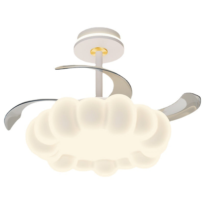 [Strict Selection] Ceiling Fan Light Cream Wind New Room Fan Light Simple Modern Bubble Dining Table Chandelier