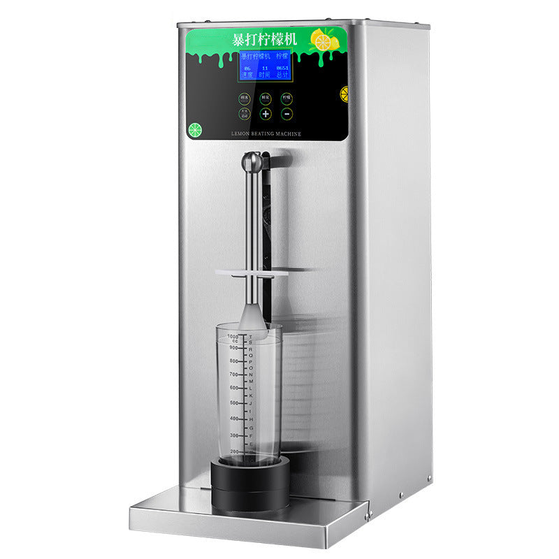 Commercial lemon crusher for bubble tea shops - fully automatic, adjustable speed & time, ice crushing, fruit tea, hammered lemon machine