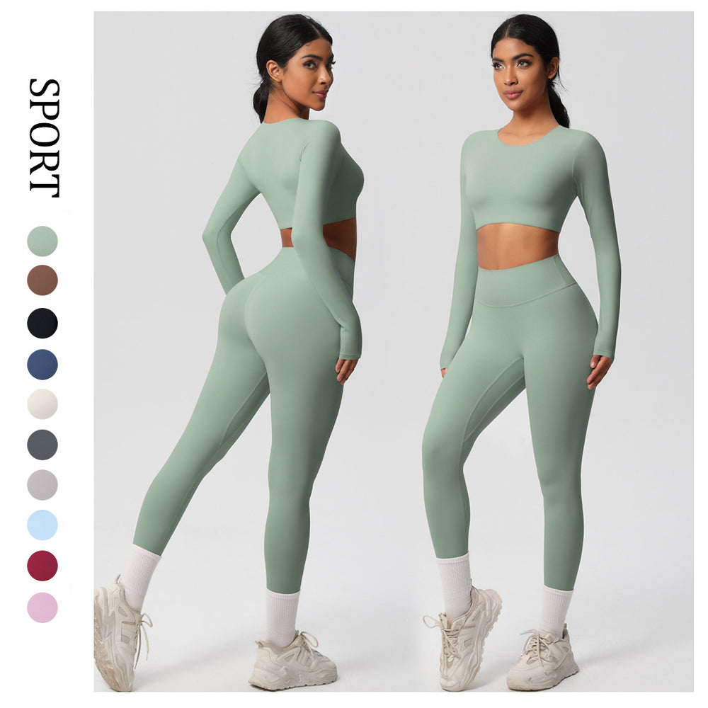 New european and american style fleece-lined yoga set - cloud-like, quick-drying activewear for women's outdoor running and fitness