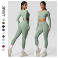 New european and american style fleece-lined yoga set - cloud-like, quick-drying activewear for women's outdoor running and fitness