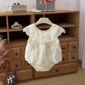 Summer lightweight sweet flutter sleeve romper dress baby princess dress newborn baby girl full month 100-day first birthday outfit