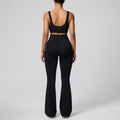 new women's activewear set: quick-dry running workout two-piece, pilates wide-leg yoga outfit