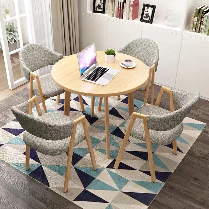 A brief discussion on table and chair combination coffee shop milk tea shop round table office casual small apartment dining table scandinavianfor home