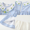 Baby outfit set - new autumn  collection - girls' set - pastoral style - sky blue polka dot floral print - children's clothing