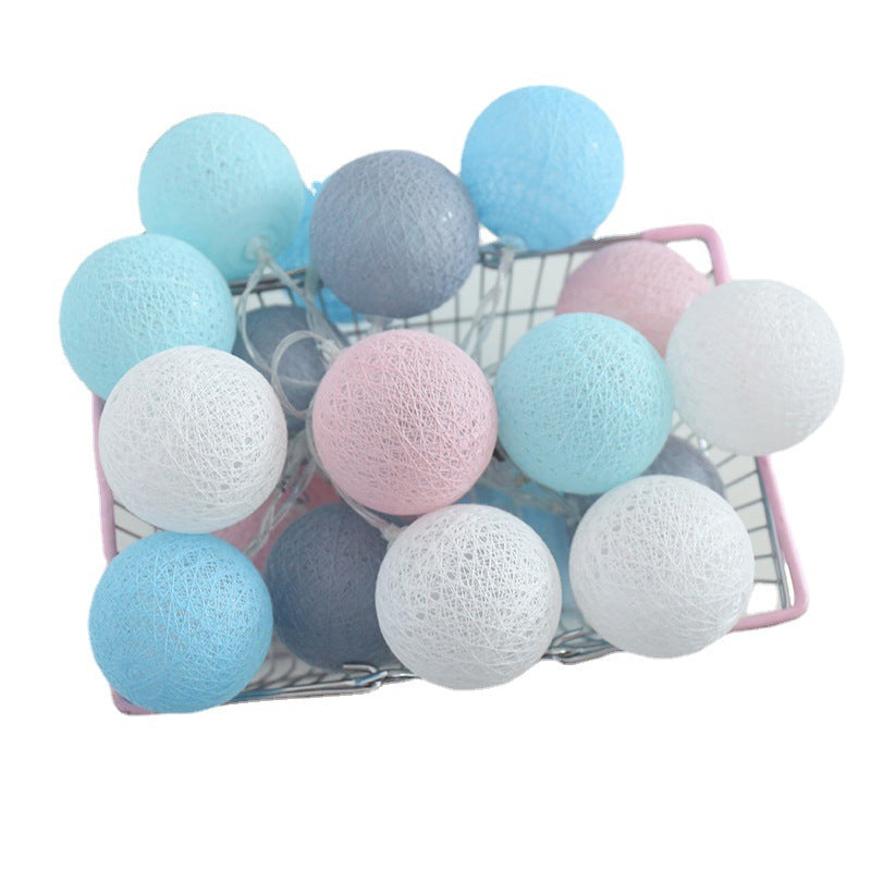 Cotton thread ball lamp Christmas decoration led small lantern string room bedroom wedding arrangement battery box lantern string