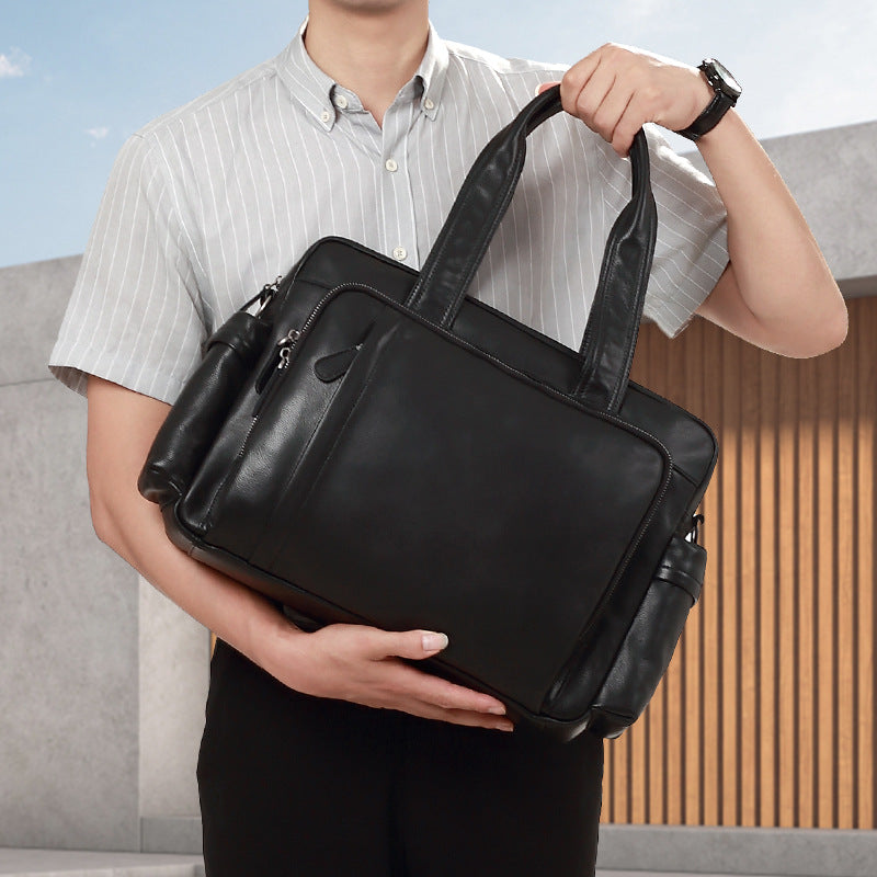 New Leather Men's Bag Casual Tote Men's Briefcase Fashion Business Travel Bag Large Capacity Men's Handbag