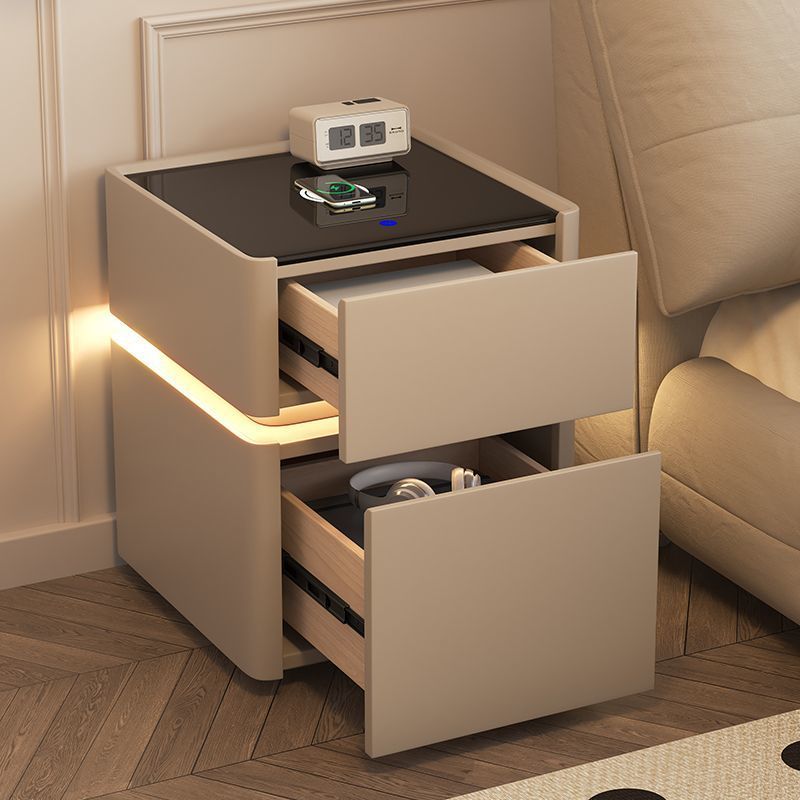Smart bedside table, safe, integrated simple modern multi-functional home wireless charging, bedroom insurance storage cabinet
