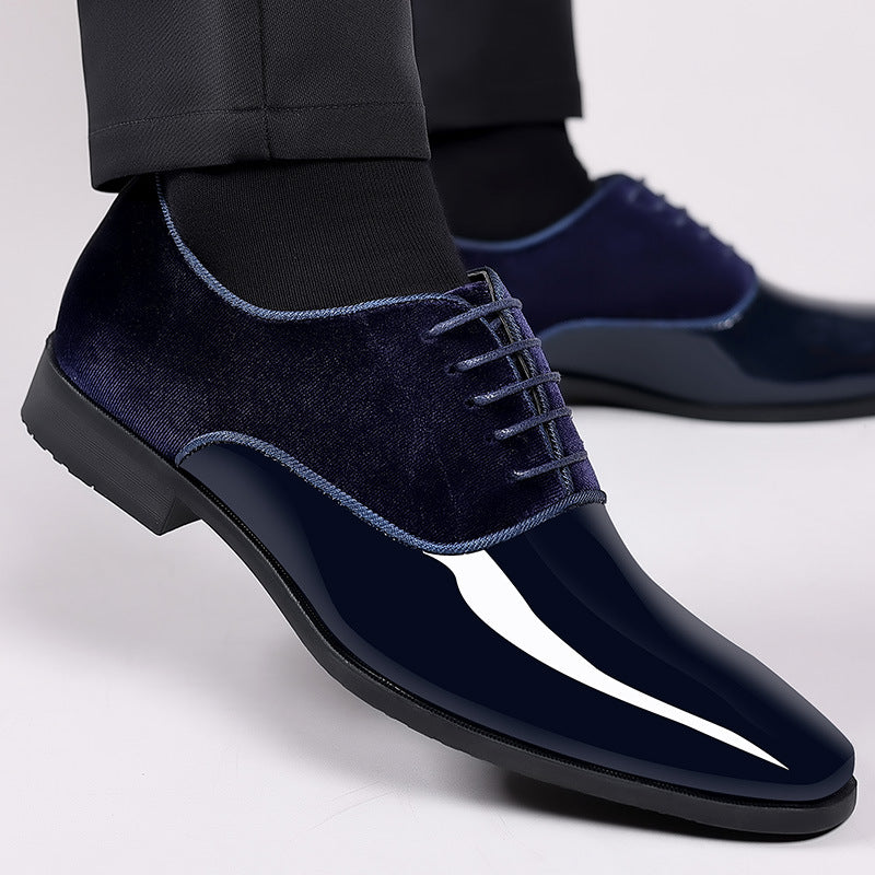 Men's formal business leather shoes - lightweight, trendy, low-cut, british style, pointed toe, in-stock, wedding/groom shoes