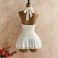 European and american cross-border   new backless sexy bodycon mini beach vacation women's dress