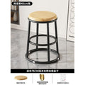 Solid wood stool surface - reinforced carbon steel frame, waterproof and wear-resistant