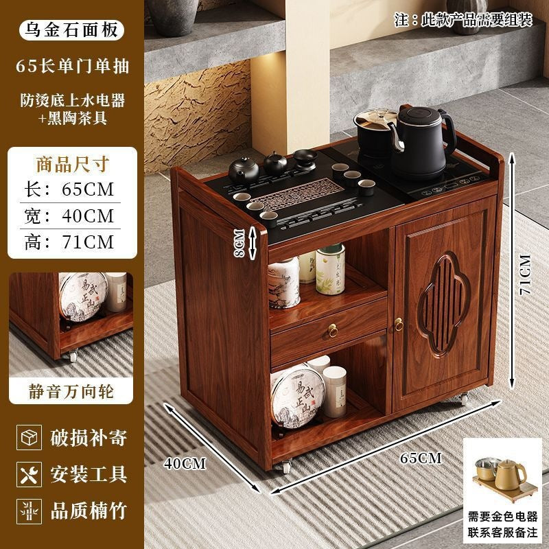 Movable tea table tea table small for home tea making and water boiling all-in-one kung fu tea set tea cabinet tea cart coffee table
