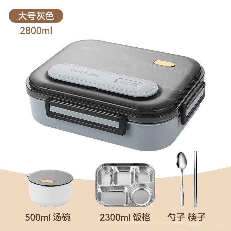 Food-grade extra large lunch box for work, microwaveable 316 stainless steel lunch box, student thermal insulation sealed box