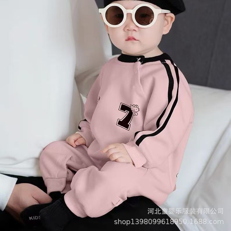 Baby boy spring/autumn casual outing clothes newborn romper outerwear crawling suit baby long-sleeved single-layer bodysuit