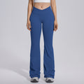 fully matte nylon cross high waist peach hip flared pants seamless quick-drying yoga fitness wide-leg pants for women