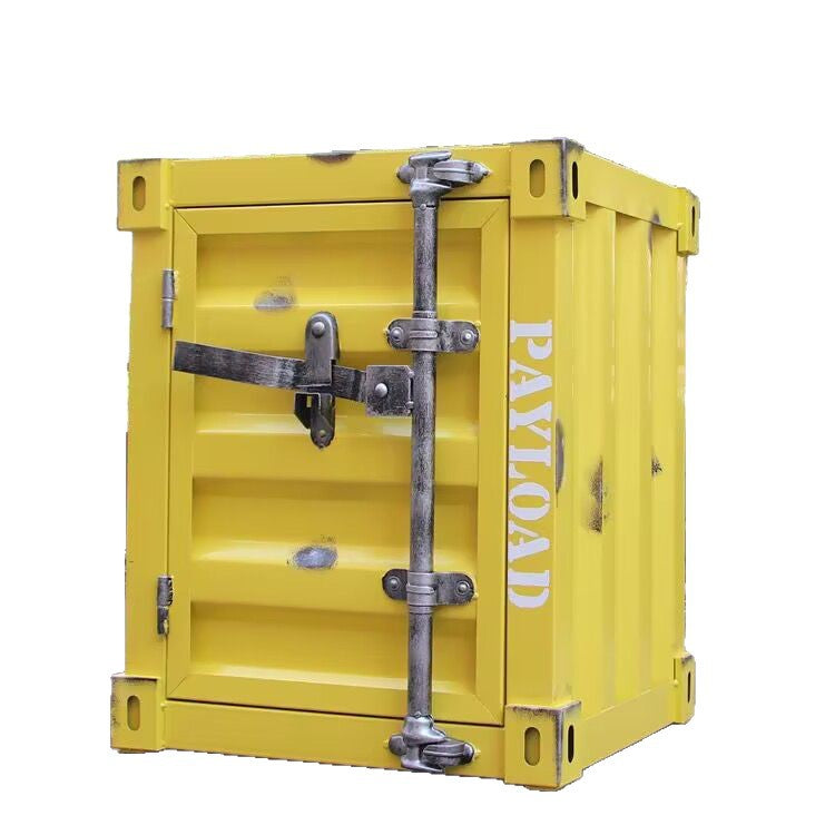 Container industrial style bedside small cabinet iron bedside table creative office side cabinet storage cabinet bedroom storage cabinet
