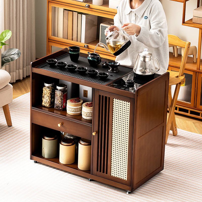 Mobile small tea table tea cabinet for home balcony tea table tea table all-in-one coffee table table tea drinking complete set