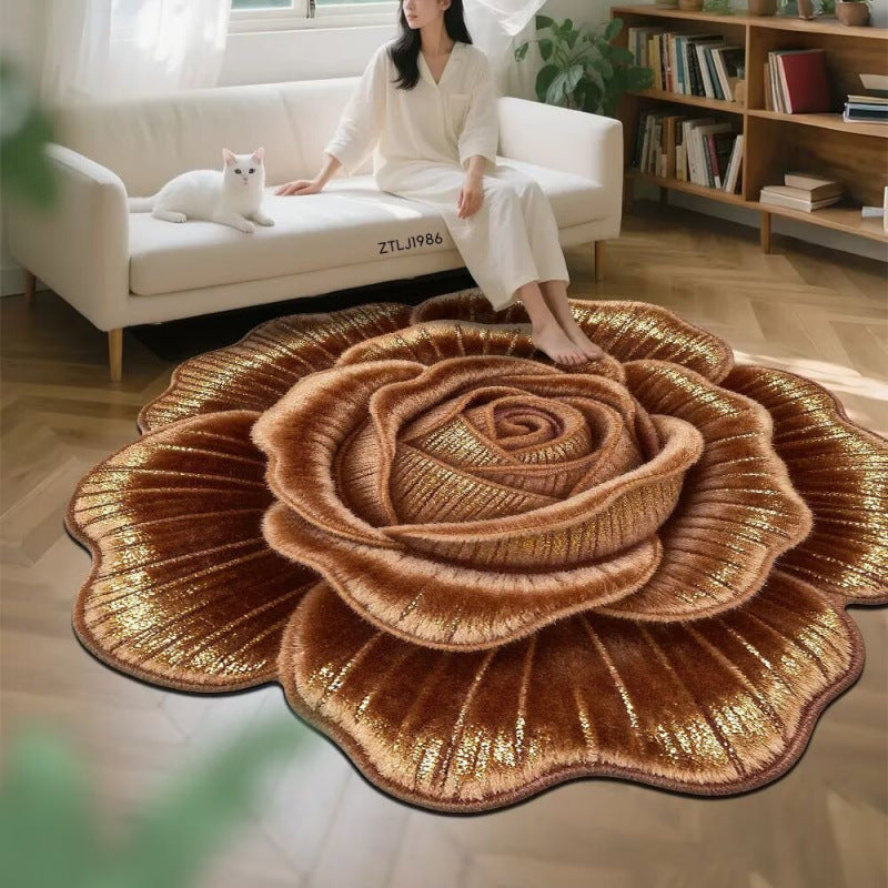 3d floral crystal velvet rug - absorbent mat for living room, bedroom, bedside, sofa, and coffee table