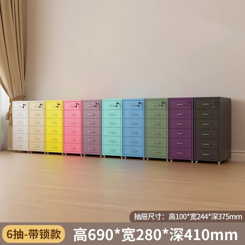 Haiermo cream style eight drawer cabinet movable desk under drawer cabinet living room bedroom room storage dopamine popular