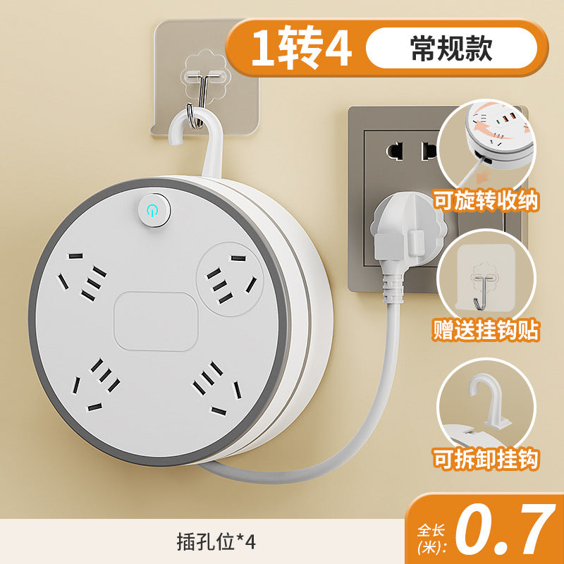Multifunctional retractable cord plug multi-hole cord board plug strip storage socket for homeusb plug-in board usb wiring board