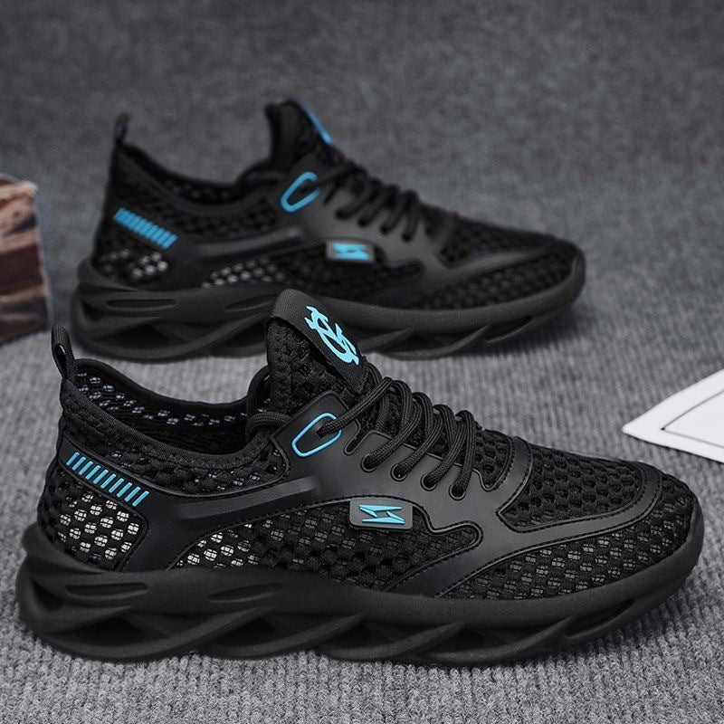 2026 new large mesh flyknit running shoes for men - summer lightweight, breathable, soft sole, comfortable, and lightweight for running and sports