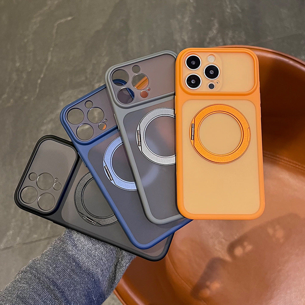 Magnetic rotating stand mobile phone case suitable for iphone17promax apple 16/15/14 anti-fall soft case wholesale
