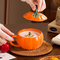 European-style quirky ceramic mug, unique pumpkin mug, high-end office milk and coffee cup, afternoon tea cup and saucer