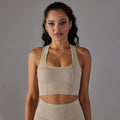 new arrival seamless quick-drying yoga clothes sexy back bubble wrap push-up sports bra running fitness vest for women