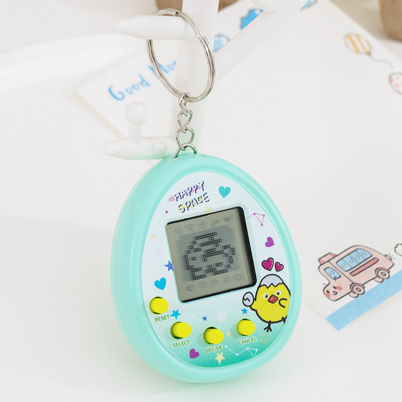 Mini virtual pet raising game console nostalgic feeding elf handheld electronic toy keychain pendant cross-border