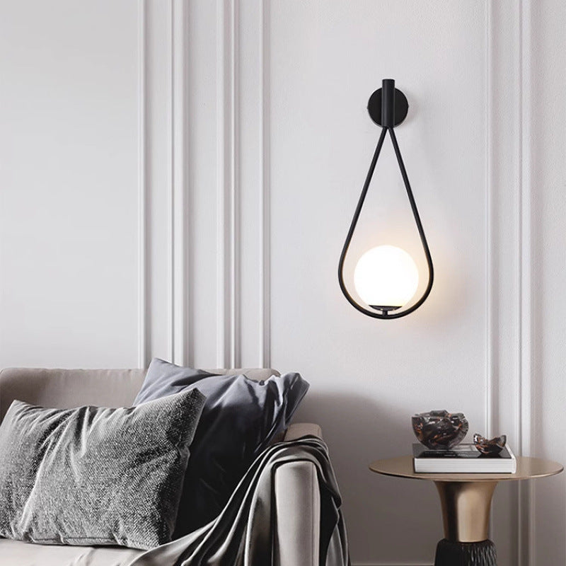 Wall lamp bedroom bedside lamp new simple modern living room background wall lamp light luxury creative staircase aisle balcony lamp