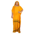 supply  contrast color chiffon dress with headscarf african plus size women's robe