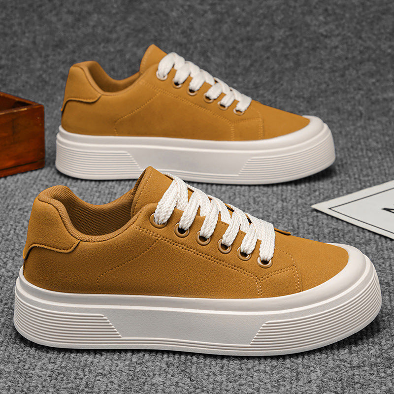 Men's 2026 new summer breathable casual skate shoes - unique design, chunky sole, height increasing, non-slip, wear-resistant, trendy black sneakers