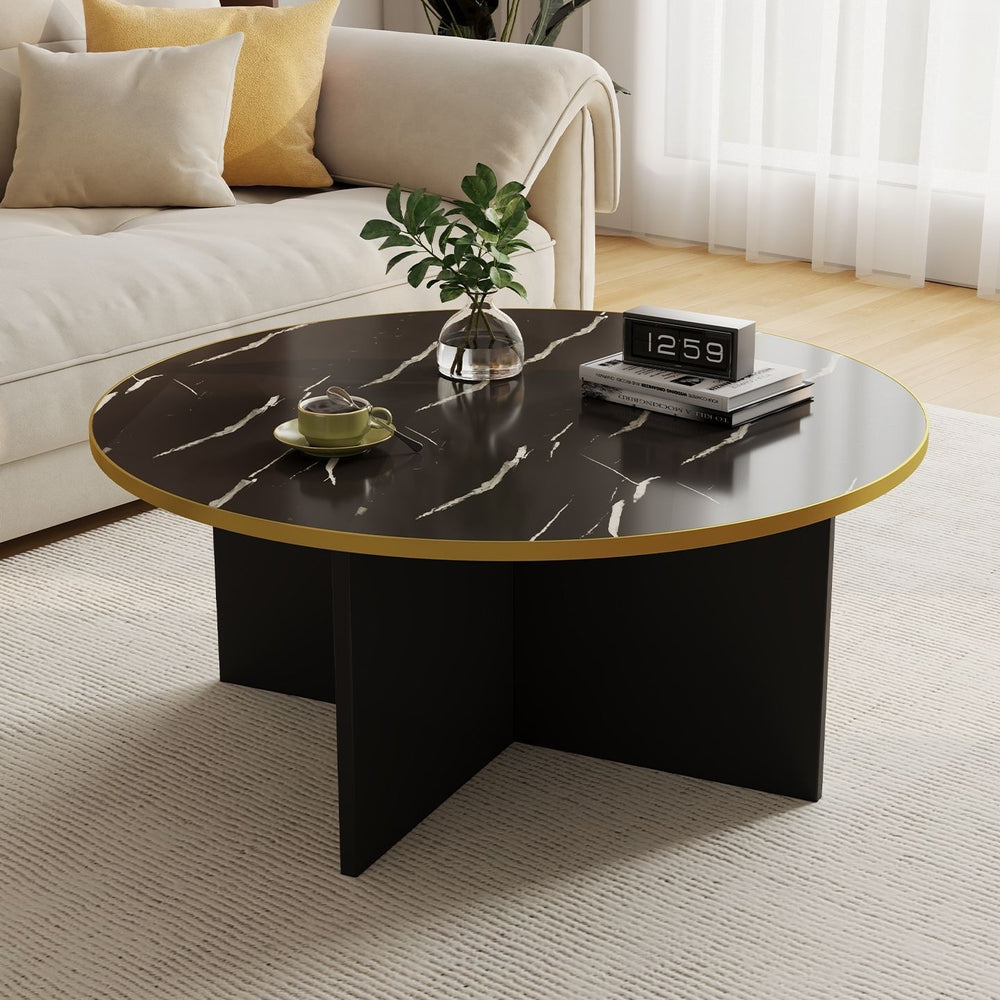 Small round table casualscandinavian round tea table design living room small apartment bedroom modern coffee table artificial board without frame