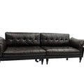 American genuine leather sofa, mid-century modern style, small apartment living room, new high-end solid wood french vintage kenney sofa for home use