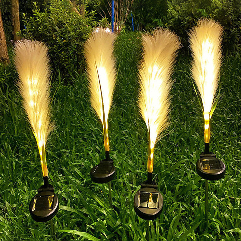 Outdoor solar reed lights - waterproof landscape decorative lighting for garden, lawn, and yard illumination projects