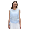 Simple round neck sleeveless sports tank top women's thin breathable side drawstring yoga top cover-up summer d26097
