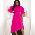 Plus size women's summer  cross-border fashion: elegant double-layer sleeve evening gown/dress for banquets and special occasions